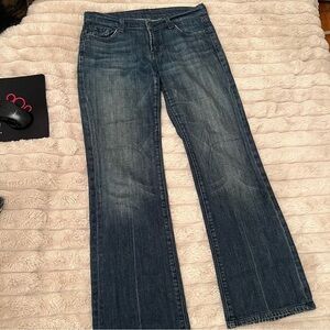 7 For All Mankind Women's Straight Leg Jeans - Dark Blue